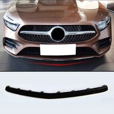 벤츠 A 클래스 W177 A250 AMG 라인 4MATIC 프론트 범퍼 블랙 립 크롬 트림 스포일러 호환, 유광 블랙