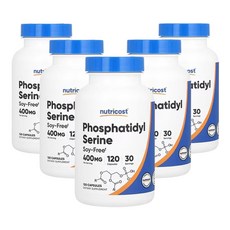 뉴트리코스트 포스파티딜세린 400mg 120캡슐(캡슐당 100mg), 120정, 5개