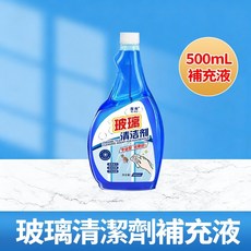 席秀 玻璃清潔劑 500mL 窗戶鏡面去污清潔液, 1個, 玻璃清潔劑 補充劑500ML