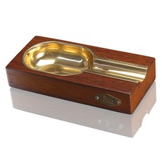 【崇德店】LUF雪茄煙灰缸 實木金屬雪茄煙灰收納盒 收納缸, 金色,150*70*28MM, 1個