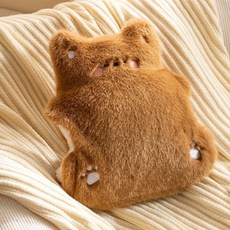 可愛卡通熱水袋學生宿捨用大號灌水暖水袋敷肚暖宮衝水暖手寶, 棕色小熊 850ml【雙插手】, 1個