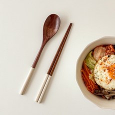 KOUJI 叩吉好物 木質餐具組，輕巧便攜，天然材質，簡約設計，質感生活首選, 木質淡米組, 1套, 筷子,湯匙