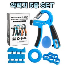 바디젠 강도조절 악력기 5종 세트, 1세트, 블루