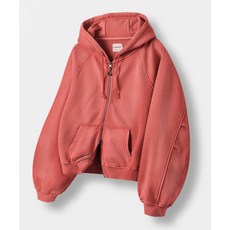 디미트리 블랙 DIMITRI BLACK ASI 포시즌 에센셜 후드 집업_크롭 피그먼트 레드 607220, 2 (L)