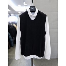 바쏘옴므 남자 가을 겨울 블렌드 조끼 블랙 니트 베스트 WSAGZ3WV01A (40930215)