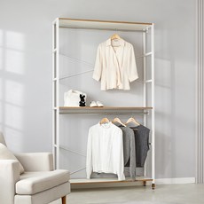 상도가구 모던하임 와이드 시스템 행거 조립식 철제 옷장 옷걸이 수납 드레스룸 시리즈, 화이트(화이트프레임)