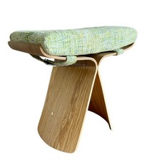 스툴 리본 체어 나비의자 버터플라이 우드, 1개, 내추럴우드컬러 쿠션 포함