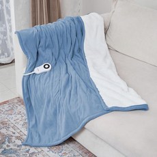 PiPiMAMA 온열 전기 담요 127 담요 난방 폴라 세탁 (라이트 4시간 레벨 152.4cm(50 플리스 블루) 가열 보호 60인치) 가능 5가지 세탁기 과열 셰르파 및