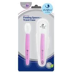 elipse™ 兒童矽膠湯匙2入組含旅行盒，適合4個月以上嬰幼兒, 粉紅色, 1, 湯匙