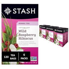 스태시 티 와일드 라즈베리 히비스커스 허브차 20개입 티백 Stash Tea Wild Raspberry Hibiscus Herbal Tea - Naturally Caffeine, 1개