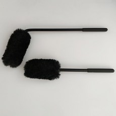 羊毛不傷輪圈刷 - 彎曲設計內側好刷洗 輪框刷 鋼圈刷 鋁圈刷 長羊毛輪框刷 羊毛製成, 1個, 直刷38公分