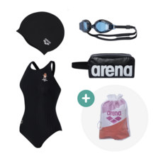 아레나 여성 원피스 수영복 세트상품 A4FL1PL02 BLK _고주파주머니증정
