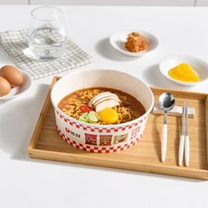 라조 원형용기 농심 에디션 화이트 라면용기 한강 편의점 라면조리기 인덕션 일회용그릇, 1세트, 50개