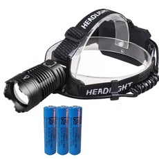 xhp360 헤드랜턴 배터리포함 xhp160 업그레이드버전 등산 낚시 해루질 LED 랜턴 써치라이트 도미노스토리, xhp360헤드랜턴+배터리2000mah3개, 1세트