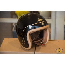 P&J 捷寶 騎士部品 Chief Charites 二代復古安全帽 小帽體 真皮皮革, 經典黑,L, 1個