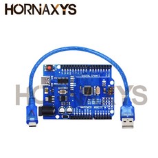10PCS ARDUINO UNO R3 USB 케이블 28P AU 개발 보드 16MHZ TYPE CH340G ME, 1개
