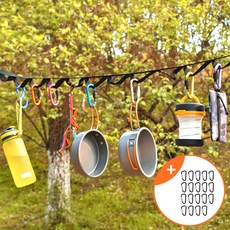 6.5m 캠핑 롱 데이지체인 긴 끈 타프 수납 걸이 고리 거는 줄 텐트 랜턴 램프 식기건조망 검정 블랙, 1개