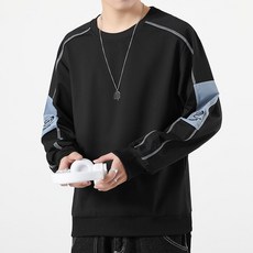 男士休閒運動套裝 圓領衛衣長袖束腳褲 韓版時尚新款, 無規格, 黑色