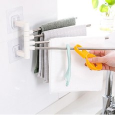 요요픽 행주걸이 행주건조대 무타공 회전식, 화이트+실버, 1개