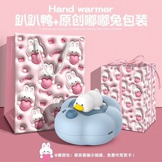 冬季熱賣暖手寶，生日禮物女生男生實用小眾高級感，送閨蜜女孩創意聖誕節禮品, 趴鴨x暖手寶+原創嘟嘟兔包裝, 1個