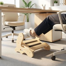 모드온 사무실 각도조절 원목 발받침대 풋레스트, 1개, 우드