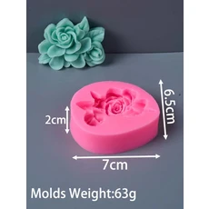 미니 장미 꽃 실리콘 양초 금형 수제 아로마 석고 수지 장식품 금형 비누 양초 만들기 용품, 01 빠른