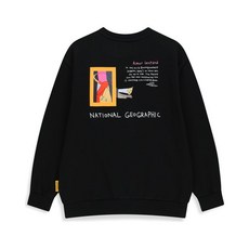 내셔널지오그래 NATIONAL GEOGRAPHIC KIDS 동화 작가 전이수 콜라보K254USW960 그래픽 맨투맨 CARBON BLACK 454444