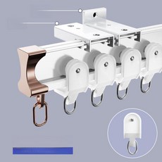 곡선 레일 베란다 피팅룸 트랙 U자 욕실 단일 가림막, 1.3m, 1개, 곡선 순수 화이트 단일 측면 1단계 나노