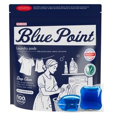 블루포인트 9IN1 딥 클린 초고농축 비건 캡슐 세탁세제 실내건조 독일 더마인증 피부 저자극 어린이 온가족 드럼 일반 겸용, 1개, 100개입