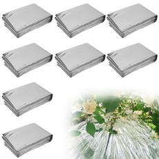 8 장 식물 반사 필름 160cm*210cm 반사 마일라 필름 온실 정원 커버 필름 정원 온실 식물 생장을 위한 양면 실버 필름 시트 양면 실버, 1개