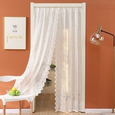 바람 침실 가림막 가정용 창문 커튼 거실 빈티지 문발 걸이 프렌치, 탄소강 막대 160~300cm 거즈 2개, 풍웨이 화이트(장대) 2m