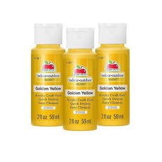 Apple Barrel 21395 광택 마감 아크릴 물감 56.7g(2온스) 골든 옐로우- (3팩) 284498 7823029866, Golden Yellow