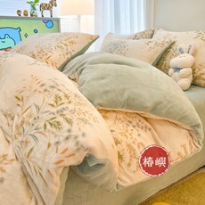 椿嶼 A類母嬰級牛奶絨四件式床上用品 冬季輕奢高級感被套 珊瑚絨三件式, 彩虹糖【A類國標】【加厚保暖牛奶絨 不掉,單人牀單款三件套【被套150*200】