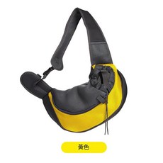 斜挎寵物外出包 網布透氣牛津布便攜旅行包, 黃色-S, 1個