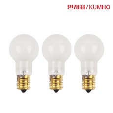 번개표 미니크립톤 전구 불투명 60W 불투명 E17 전구색 1개, 3개
