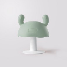 台灣現貨 嬰兒固齒器 吸盤牙膠 可水煮 安撫咬膠 磨牙玩具 嬰兒牙膠 矽膠固齒器 寶寶固齒器, 1個, 綠色-附贈收納盒