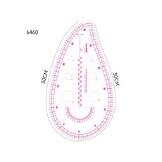 KEARING 곡선자 재단용 곡자 칼라곡자 곡자 곡선자 커브 자 재봉용 소매 깃목 커브 자 다기능 프렌치 앤 힙 커브 자 패턴 마스터 목선 암홀 허리라인 커브 라인 패턴 제작, 1개, 6460