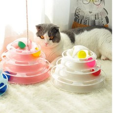 샐팩 고양이 4단 공놀이 핑크 사냥본능