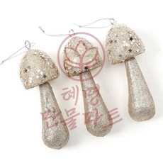 샴페인골드 황금버섯 3P 1세트 장식 화이트로프 믹스패턴 파티 컬러믹스