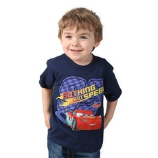 Disney 남아용 카 Nothing But Speed 반소매 티셔츠 네이비 3세