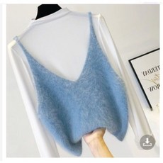 크롭 앙고라 조끼 SH1743