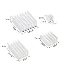 호환 라즈베리 파이 4 모델 B 4pcs 알루미늄 방열판 실버 블랙 골드 RPi용 여러 가지 빛깔의 냉각 라디에이, 05 silver