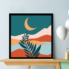 초보용 명화그리기 입문자용 diy 유화그리기 그림 색칠하기 취미 페인팅 캔버스, 초승달, 1개