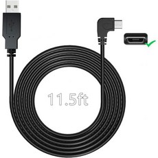 대시 캠용 YQMAJIM 충전 전원 케이블 11.5피트 USB 2.0에서 마이크로 USB 차량용 전원 충전기 어댑터 코드 GPS 후방 미러 캠 백업 카메라용, 1개