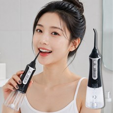 쉬핑 휴대용구강세정기 물치실 물칫솔 구강세척기, 블랙, 쉬핑 구강세정기