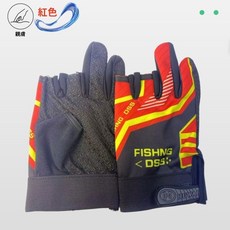 釣魚露三指手套 防滑防曬 手套, 1個, 露三指釣魚手套（紅色）, 紅色
