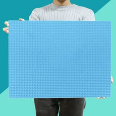 48*64 도트 블록 베이스 플레이트 DIY 조립식 벽 브랜드 호환 어린이 선물 장난감, 02 Light blue