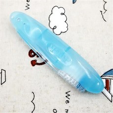 여행용 접이식 칫솔 휴대용 헤어 브러시 대나무 숯 울트라 입안 입냄새 케어 캠핑, [01] light blue, 1개