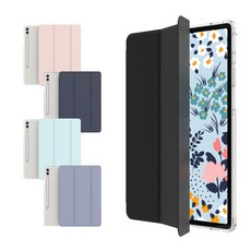 VESTIA 갤럭시 탭 S7+/ S7 FE/ S8+ X800 X806 T970 T975 T976 T733 T735 T736 12.4인치 태블릿 투명 하드 펜슬 수납 케이스, 핑크