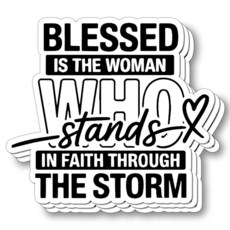 (3개) Blessed is The Woman Who Stand in Faith Through Storm 스티커 기독교 강도 비닐 데칼 방수 영감 인용구 노트북 물병 거울 선물